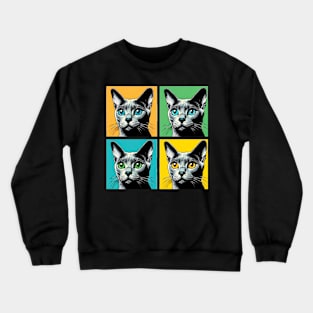 Korat Cat Pop Art - Cat Lovers Crewneck Sweatshirt